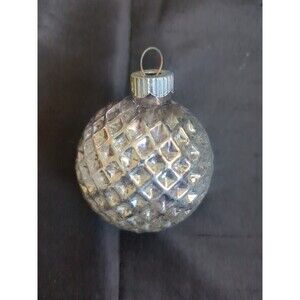 Vtg Shiny Brite Silver Faceted Golf Ball  Mercury Glass Christmas Ornament